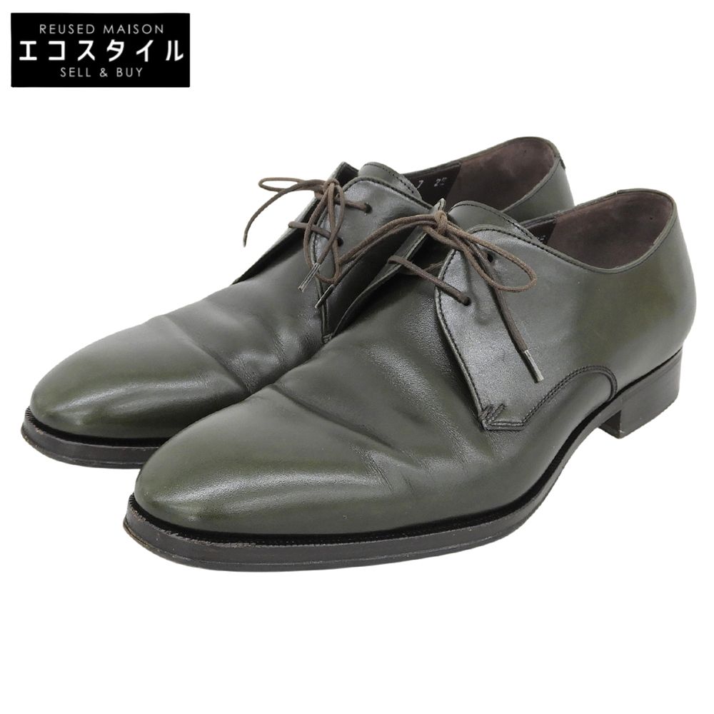 Salvatore Ferragamo　サルヴァトーレフェラガモ　美品 LAVORAZIONE レザー プレーントゥ シューズ メンズ ダークグリーン 7EE UG46698　7 EE 18,590円