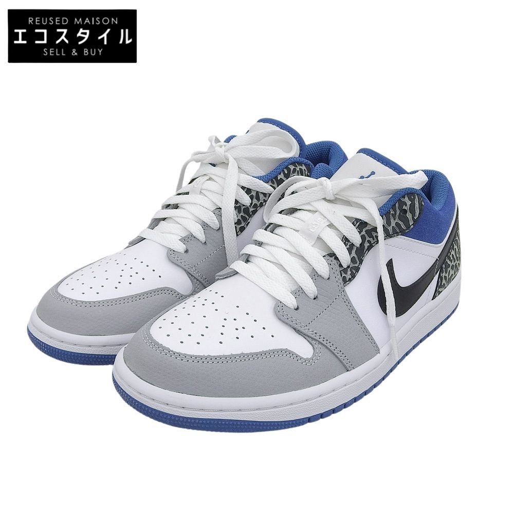 NIKE　ナイキ　新品同様 エアジョーダン1 ロー SE トゥルー ブルー スニーカー シューズ メンズ ホワイト/ブルー 26.5cm DM1199-140　26.5