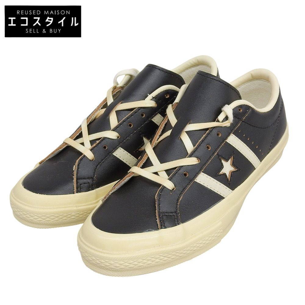 converse　コンバース　新品同様 STAR&BARS US LEATHER ローカットスニーカー シューズ メンズ ブラック 25cm　6.5(US)