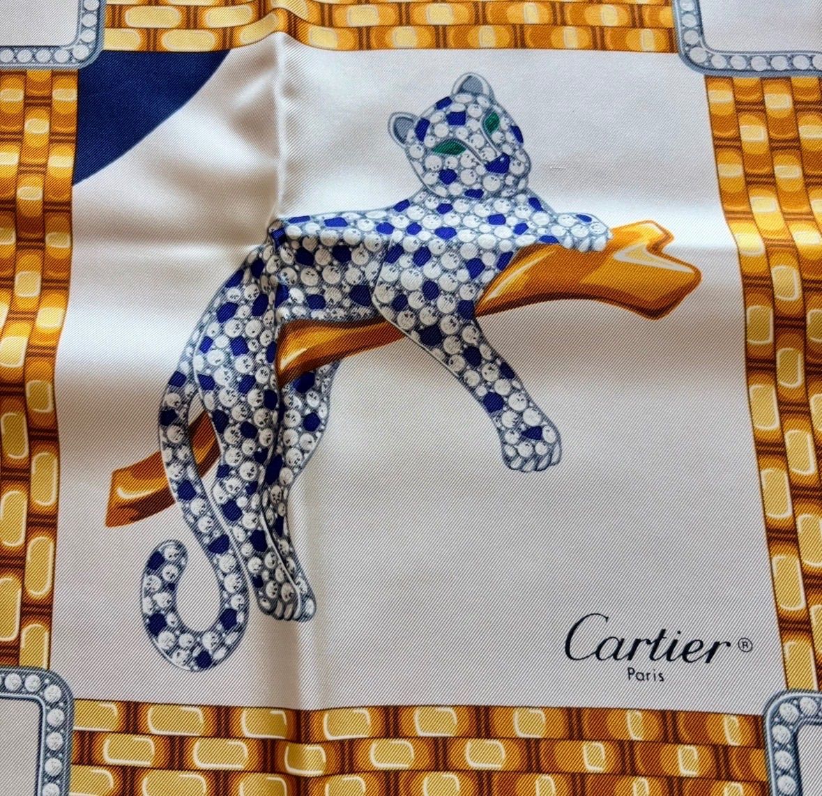 カルティエ シルク スカーフ パンテール 専用箱 ギャランティカード
