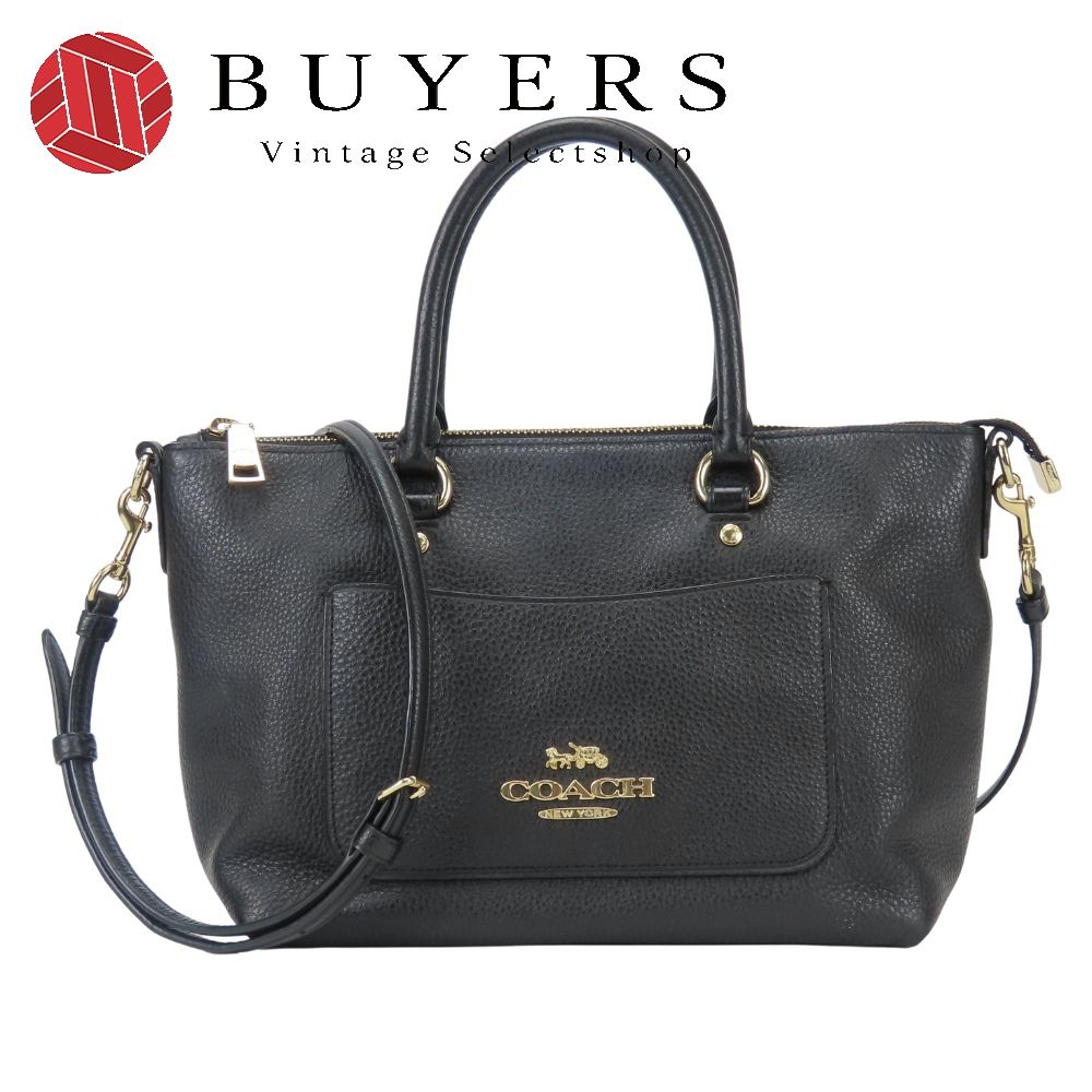 【中古】 コーチ ハンドバッグ F31455 レザー ブラック ゴールド金具 2WAY ショルダー レディース 女性 COACH