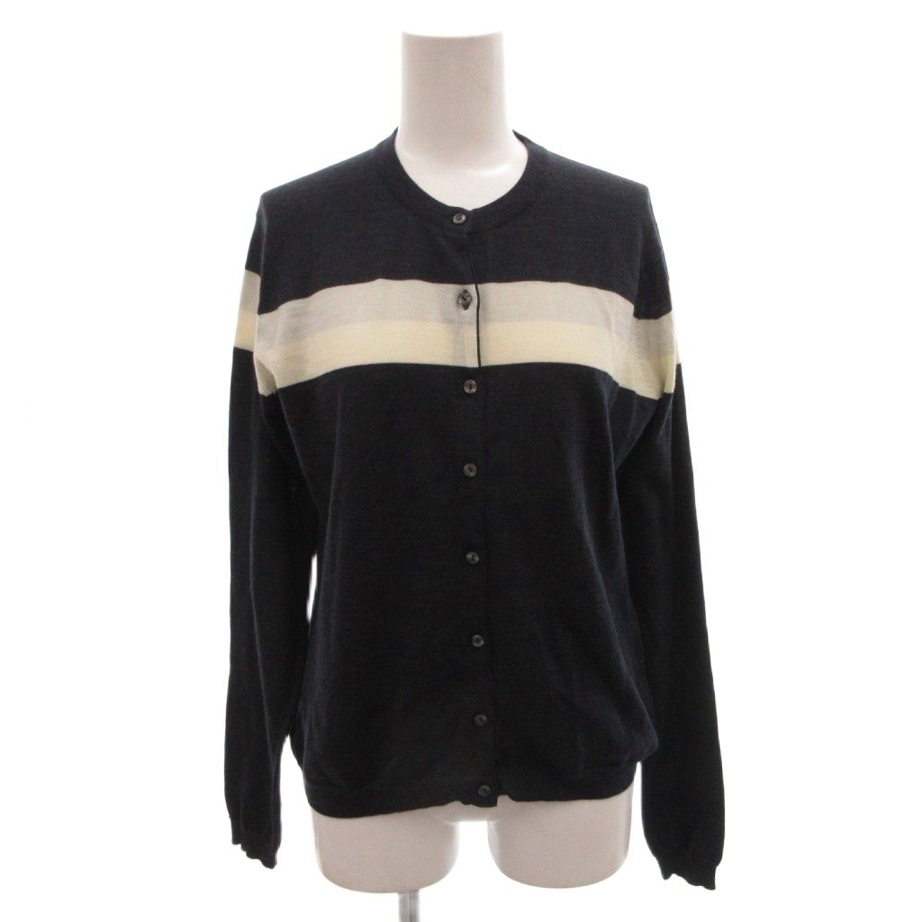 ジョンスメドレー JOHN SMEDLEY カーディガン ニット ウール S 紺
