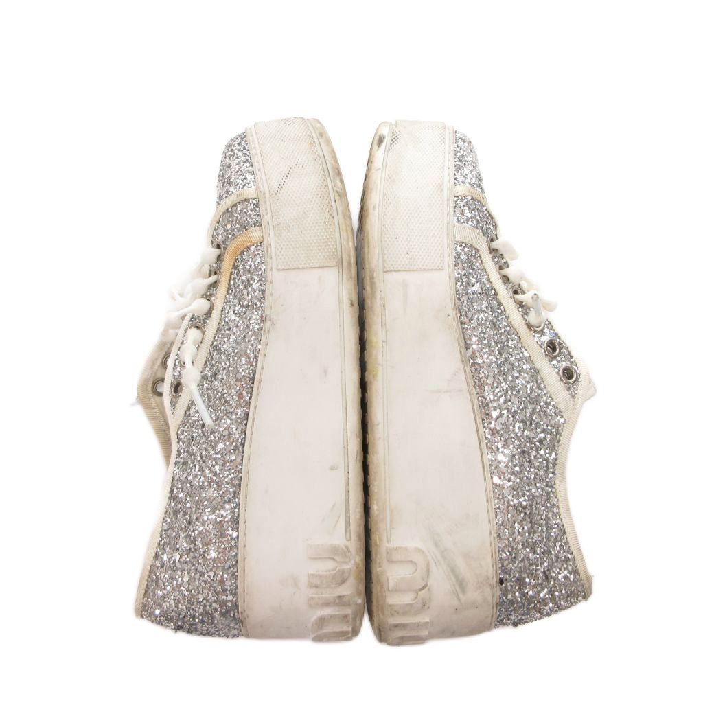 ミュウミュウ miumiu グリッター スニーカー シューズ ローカット 厚底