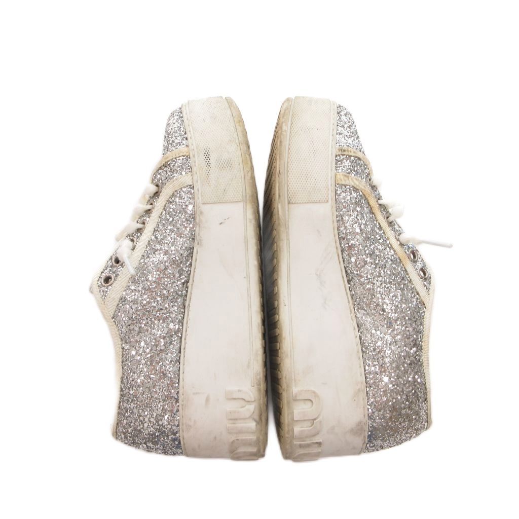 ミュウミュウ miumiu グリッター スニーカー シューズ ローカット 厚底