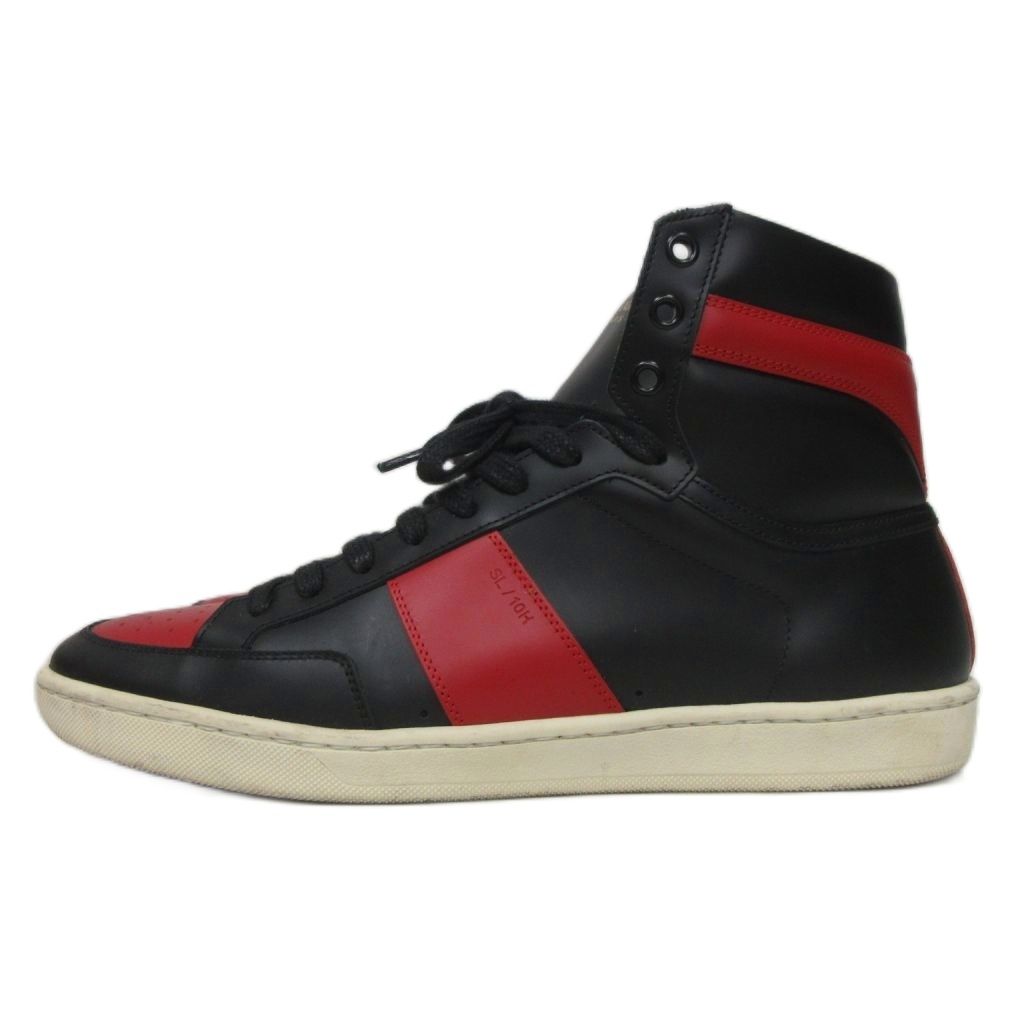 SAINT LAURENT ブラック/レッド ハイカットスニーカー サンローラン パリ SAINT LAURENT PARIS SL-10H ハイカット スニーカー