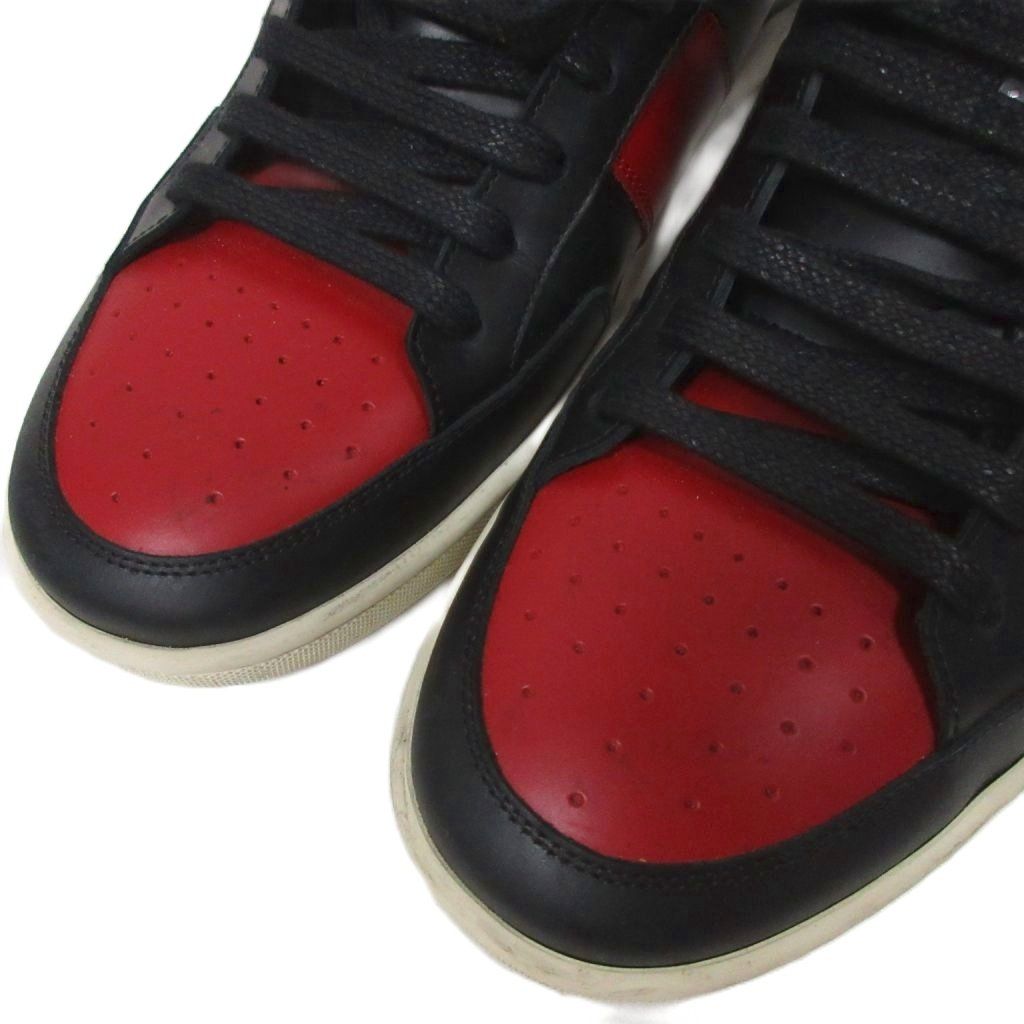 SAINT LAURENT ブラック/レッド ハイカットスニーカー サンローラン パリ SAINT LAURENT PARIS SL-10H ハイカット スニーカー