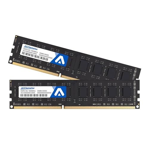 N◆Acclamator DDR3 1600 PC3-12800 16GB (8GBx2枚) 240Pin 1.5V CL11 Mac 対応 デスクトップPC用 メモリメモリのアップグレード cba820bd