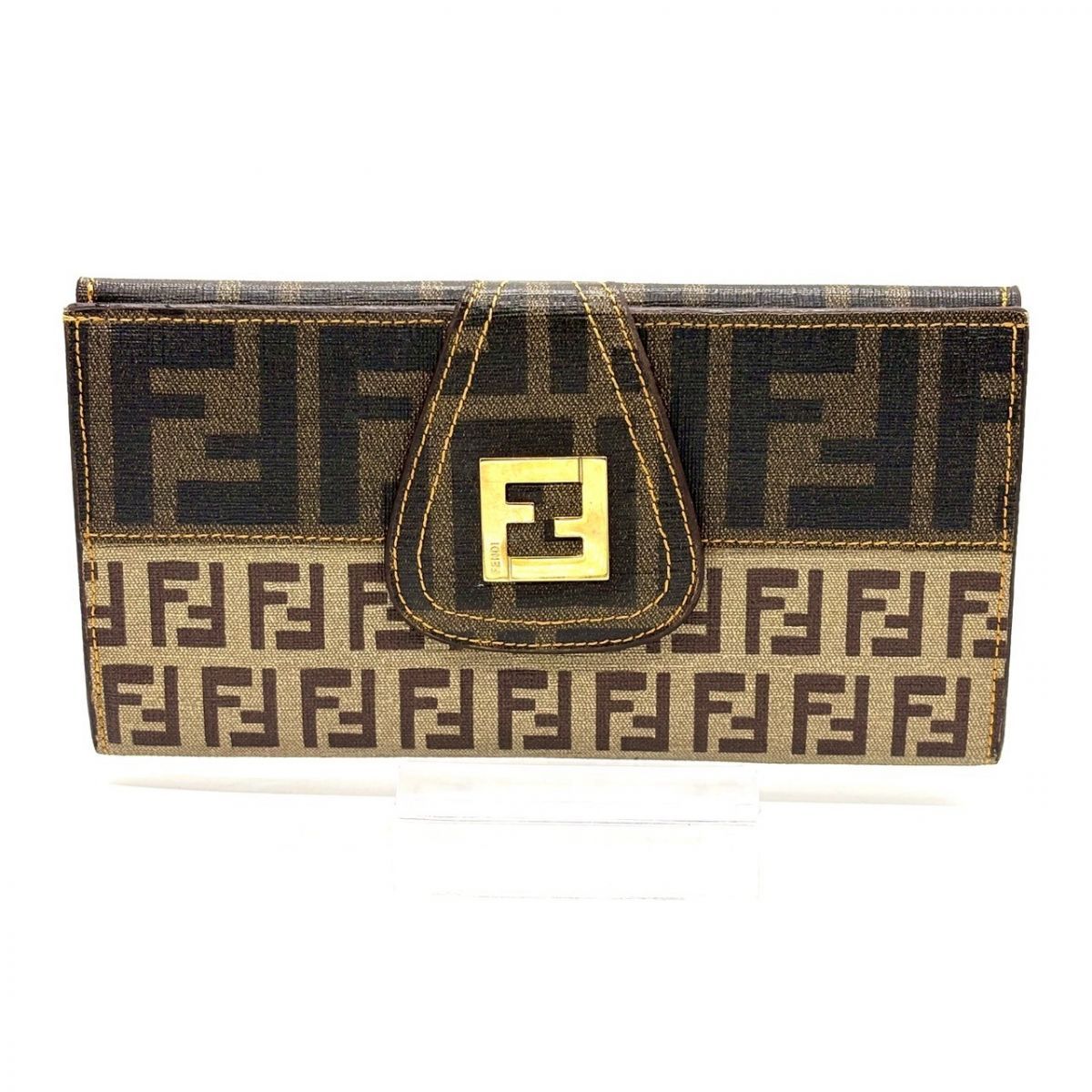 装いに品格を添える】 FENDI 長財布 フェンディ ズッカ柄 ズッキーノ