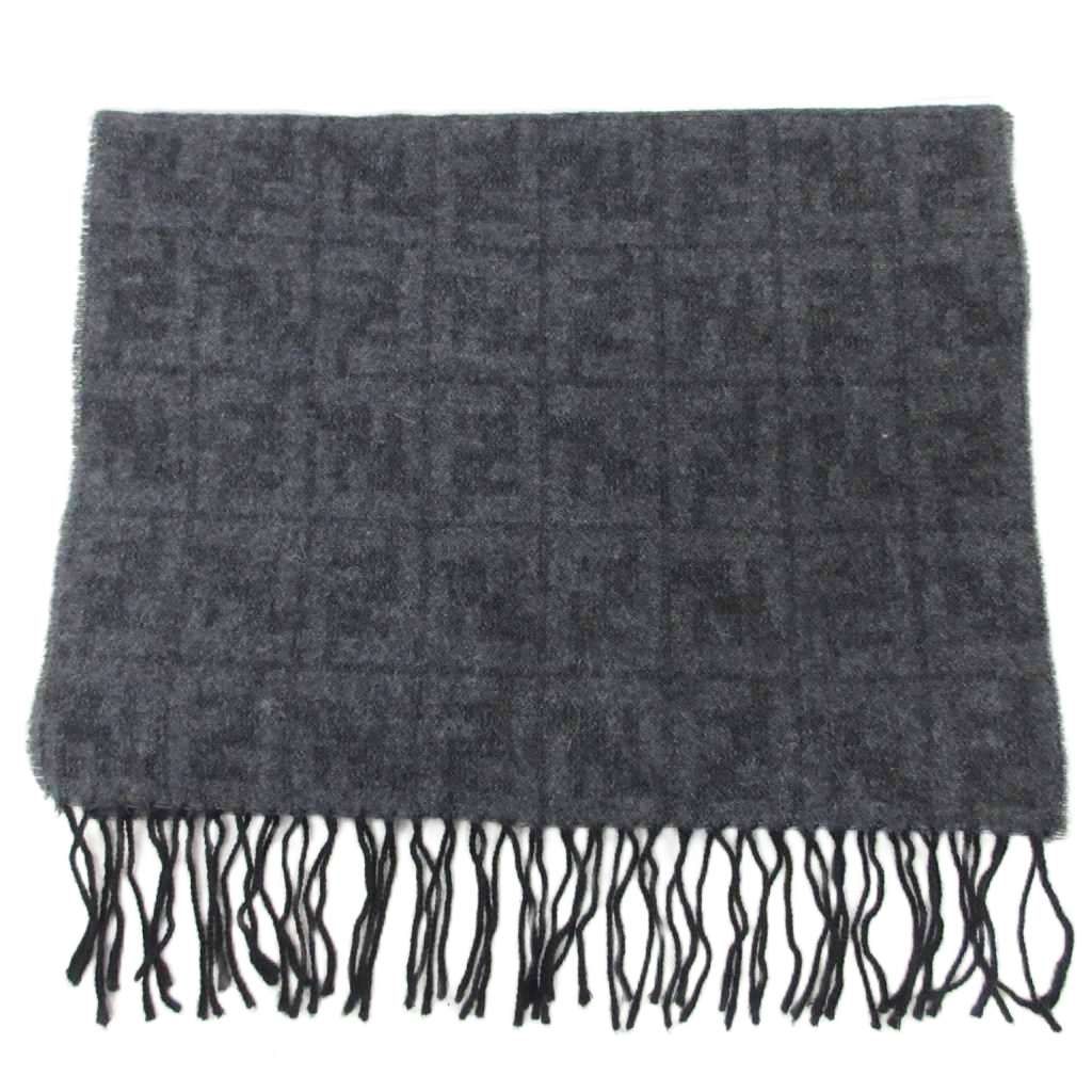 フェンディ FENDI FF ズッカ柄 マフラー ストール ロゴ フリンジ 総柄