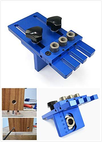 多機能ドリルガイド 板接ぎダボ & ミニフィックス15径用穴あけ治具 ドリルロケータ 板 家具 組み立て 木工ツール【日本語取扱説明書付き】ys
