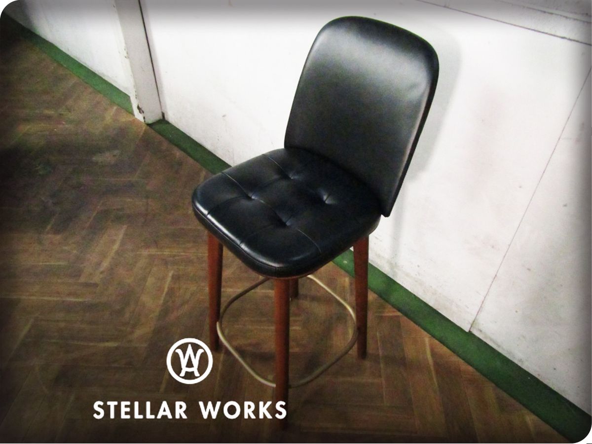 ■新品/未使用品/STELLAR WORKS/Utility Bar Chair SH610/アッシュ材/スチール/本革/Neri＆Hu/ウォールナット/ハイチェア/23.6万円/ft8443m
