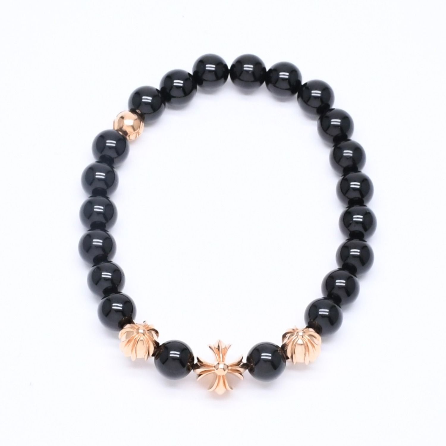 Chrome Hearts ビーズブレスレット ブラック8mm クロスボール 新品未使用品 CHROME HEARTS クロムハーツ ビーズブレスレット
