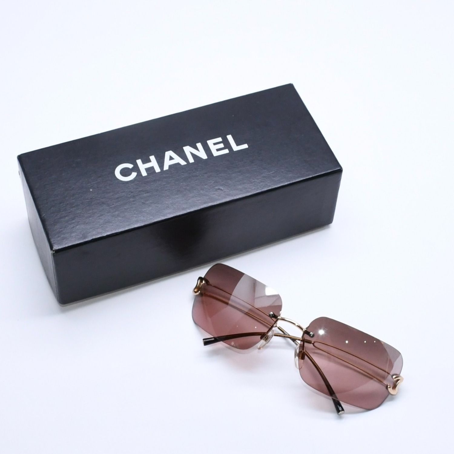 極美品 CHANEL シャネル リムレス サングラス アイウェア 4068 c.125