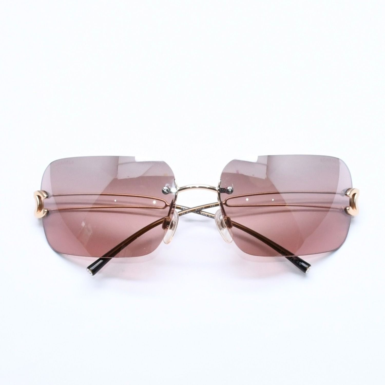 極美品 CHANEL シャネル リムレス サングラス アイウェア 4068 c.125
