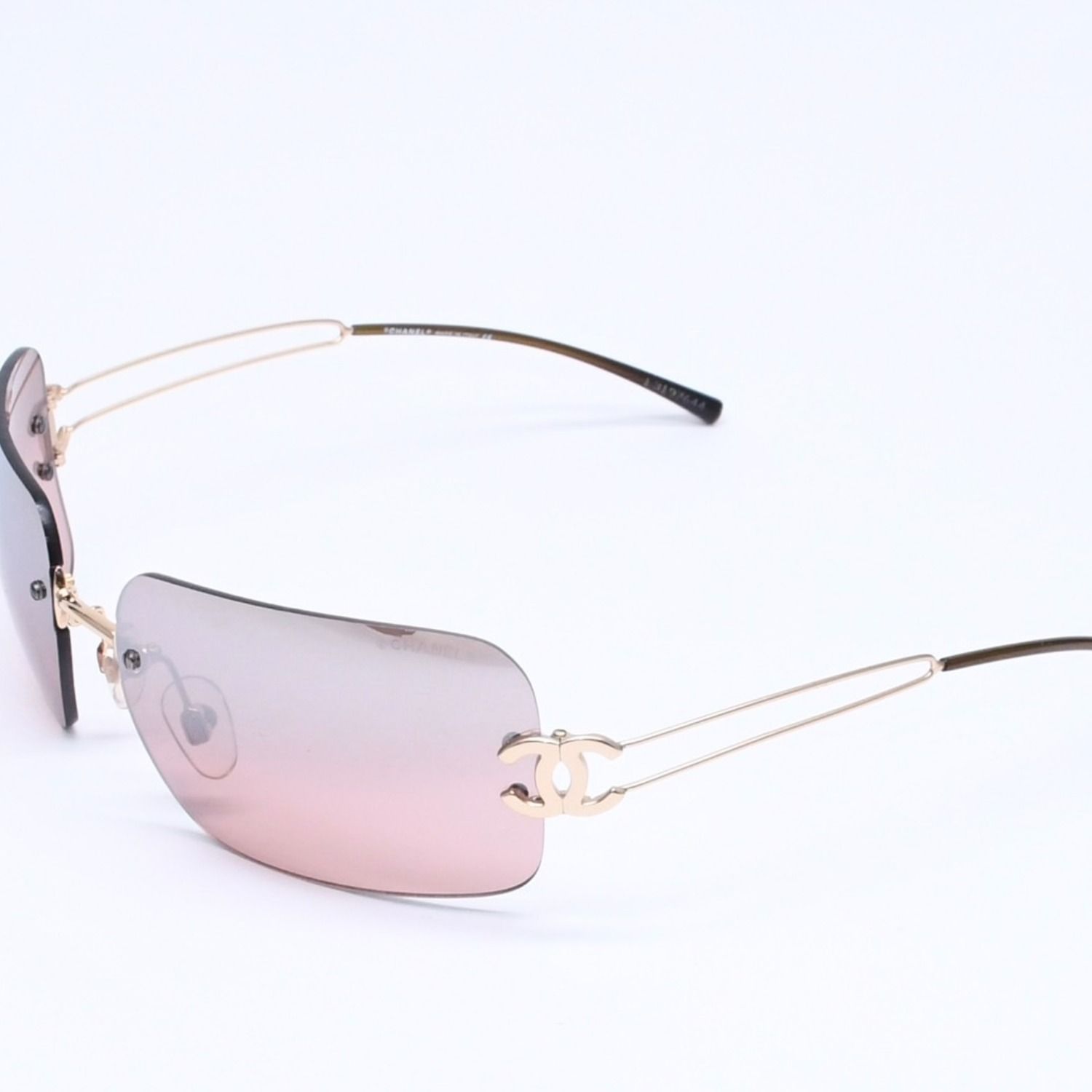 極美品 CHANEL シャネル リムレス サングラス アイウェア 4068 c.125