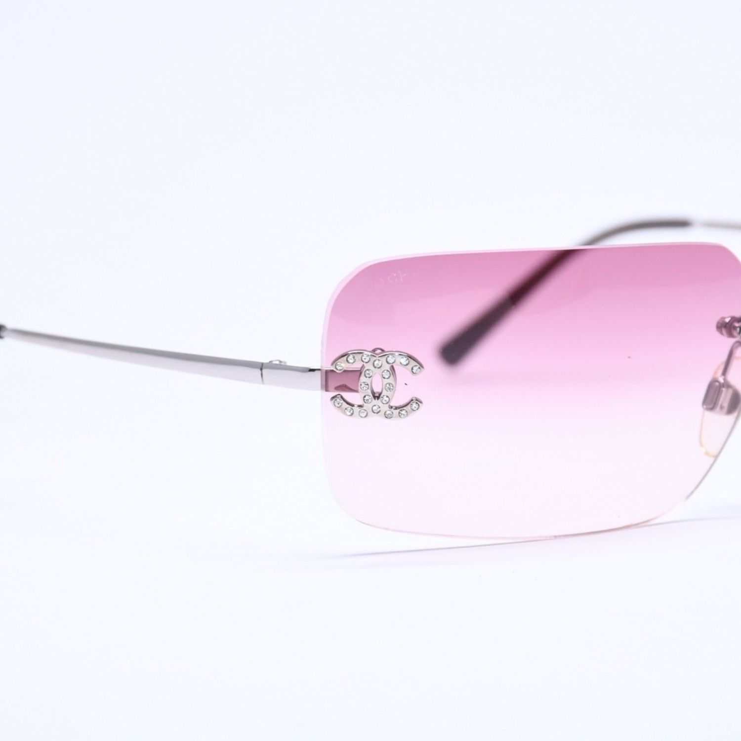 極美品 CHANEL シャネル リムレス サングラス アイウェア 4017-D c.124