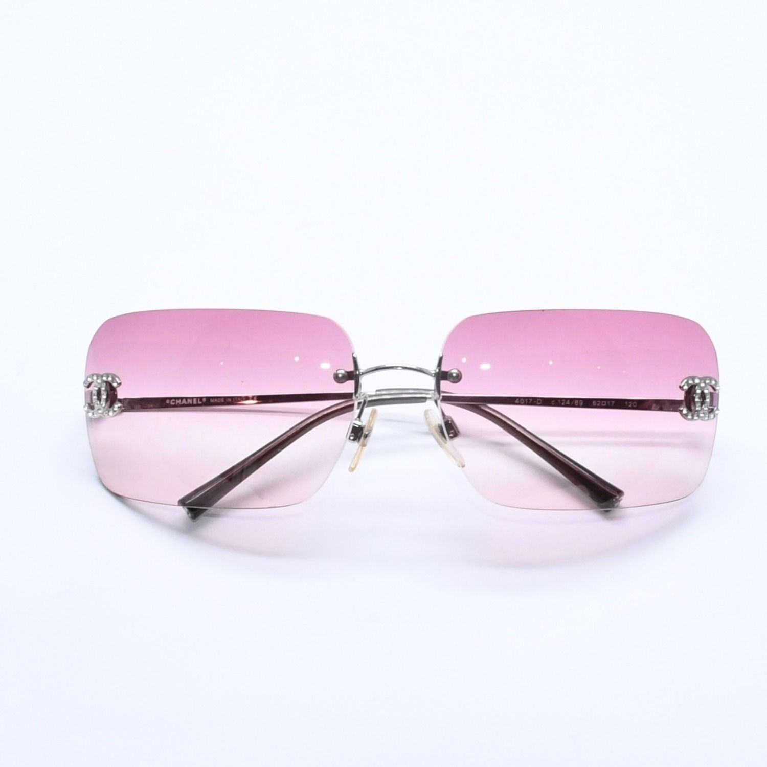 美品 シャネル サングラス 4017-Dc.125/56サイズ62□17-120 極美品 CHANEL シャネル リムレス サングラス アイウェア 4017-D c.124