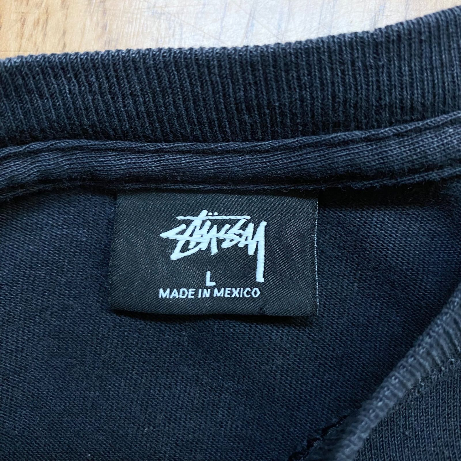 STUSSY ステューシー ビッグプリント 半袖 Tシャツ ブラック 薄地
