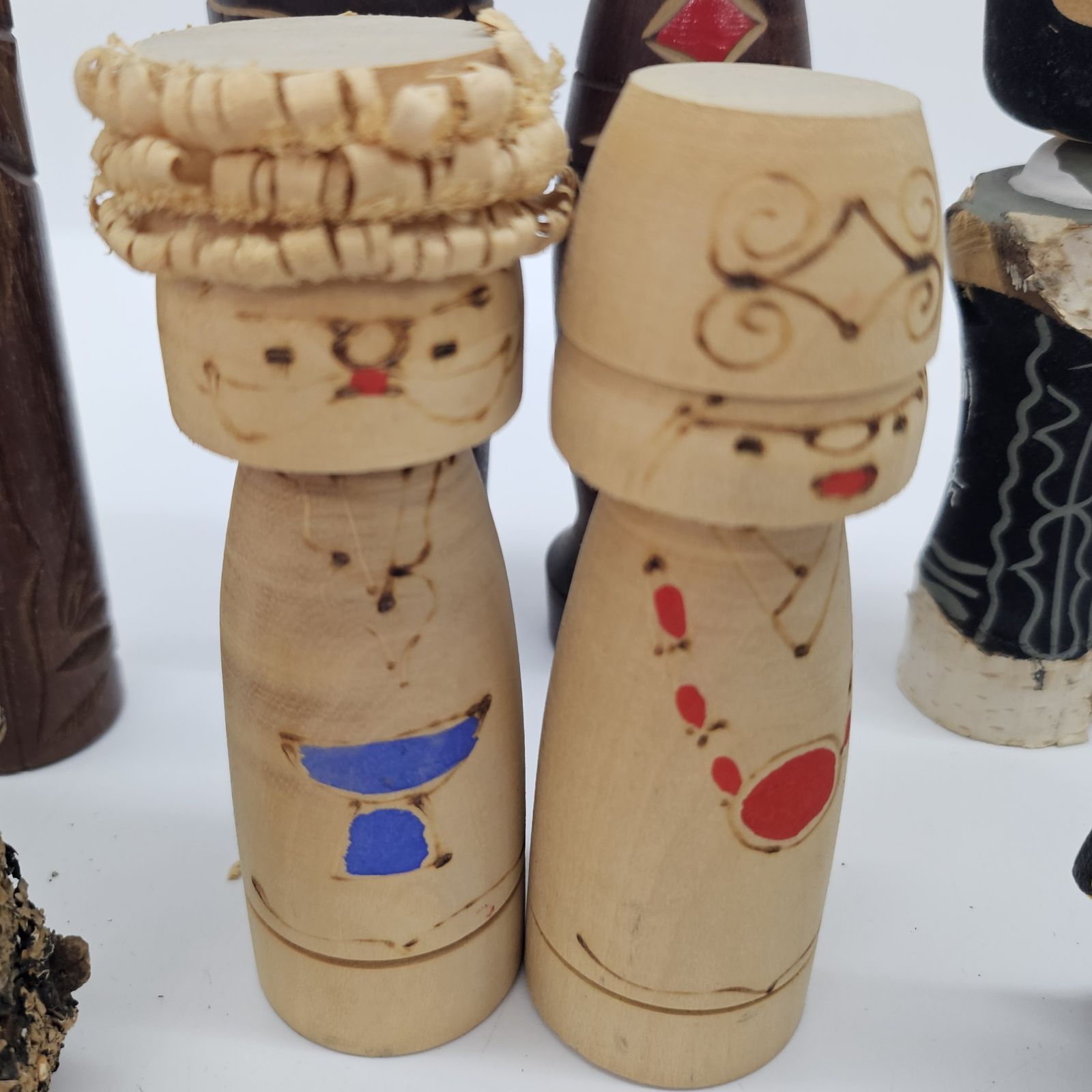 アイヌ 木彫り 置物 こけし 11点セット コロポックル 西山忠男 登別