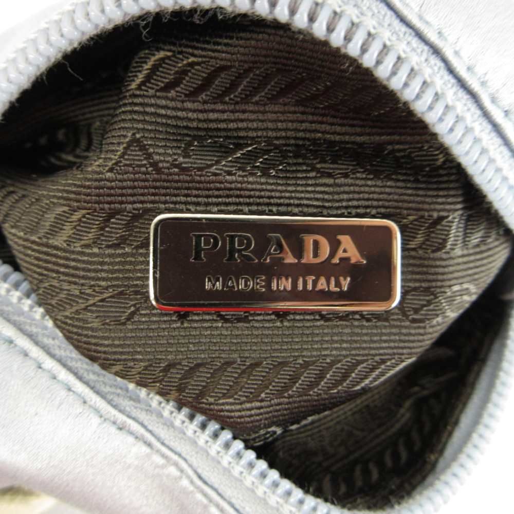 プラダ PRADA 化粧ポーチ コスメポーチ 小物入れ サテン 三角ロゴ