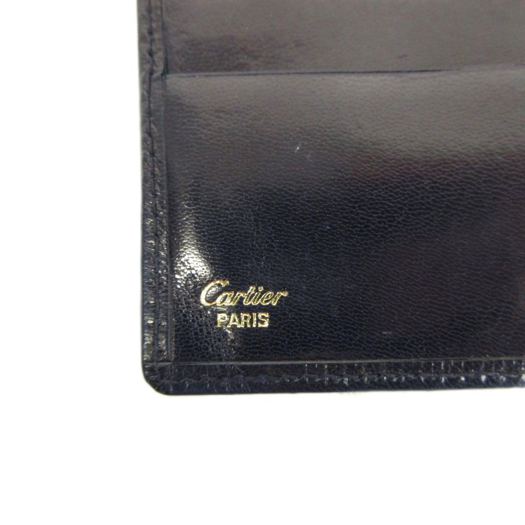 【良品】Cartier 二つ折り財布 マスト サファイアライン カルティエ Cartier サファイアライン 財布 二つ折り 牛革 レザー