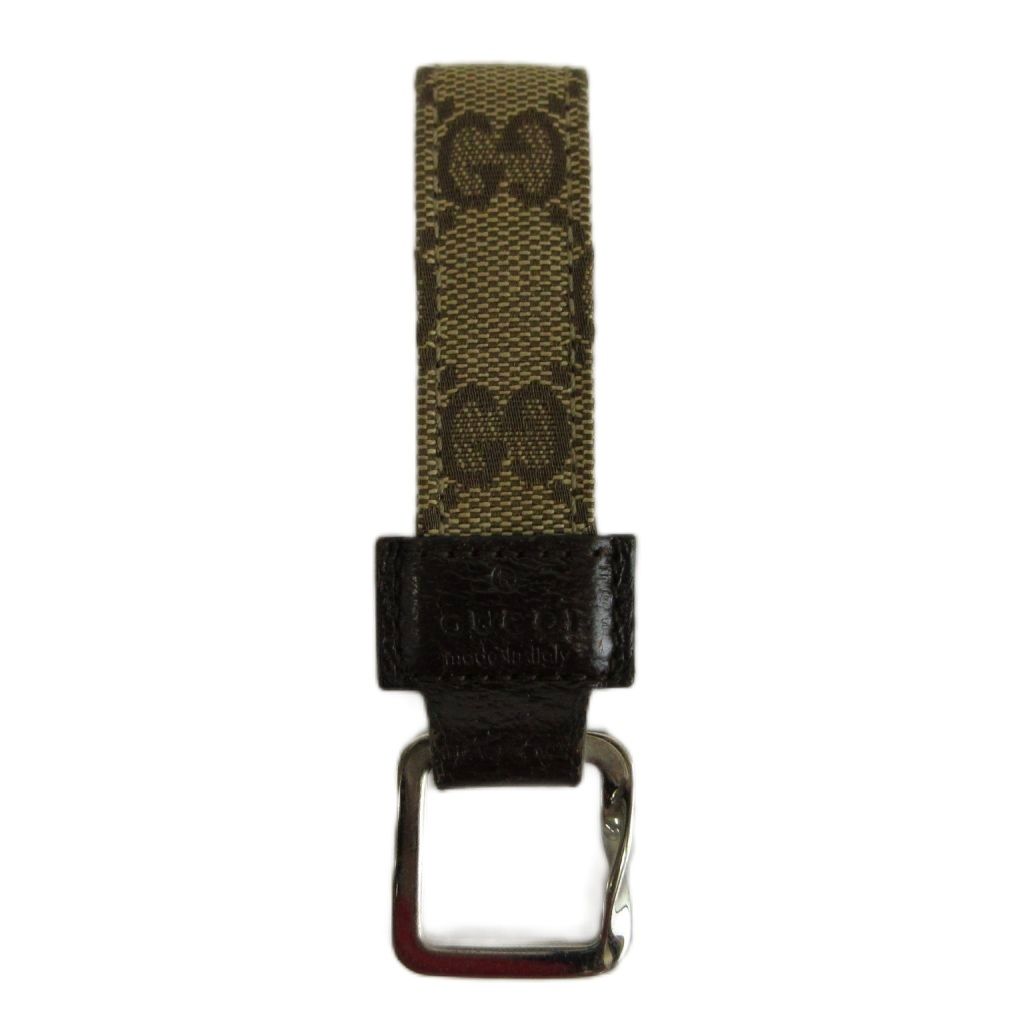グッチ GUCCI キーホルダー キーリング GGキャンバス レザー 総柄 ロゴ ベージュ 茶色 ブラウン 199919・479292 /XZ ■GY64