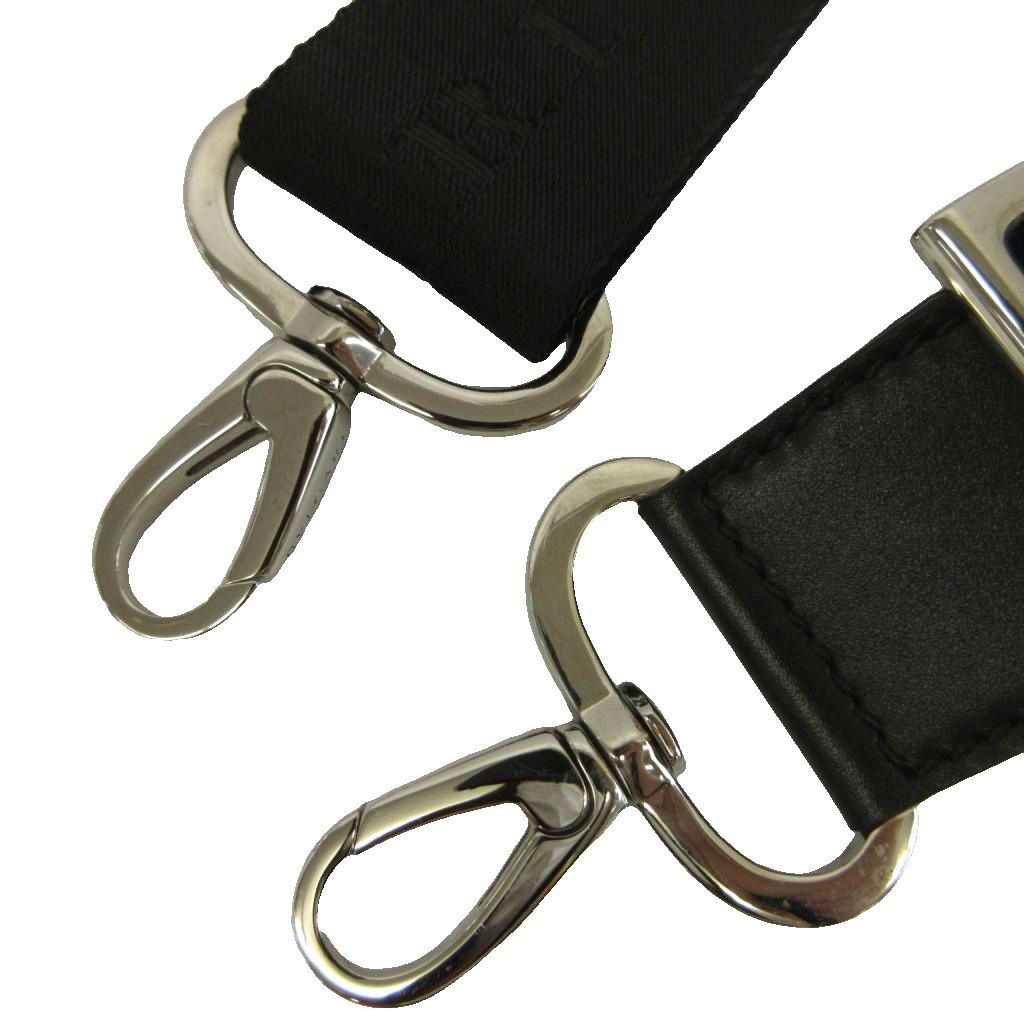 ブルガリ BVLGARI ショルダーストラップ バッグ用 キャンバス ロゴ 黒