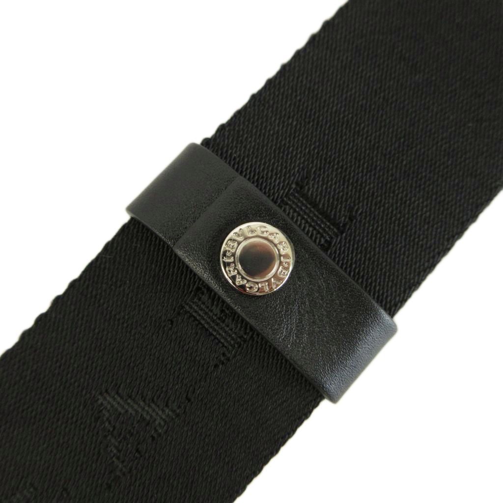 ブルガリ BVLGARI ショルダーストラップ バッグ用 キャンバス ロゴ 黒