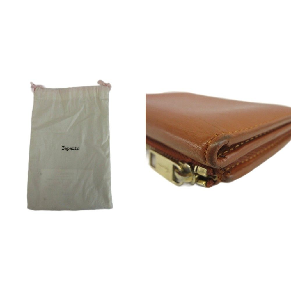 レペット Repetto 財布 三つ折り レザー ロゴ 茶色 ブラウン /XZ