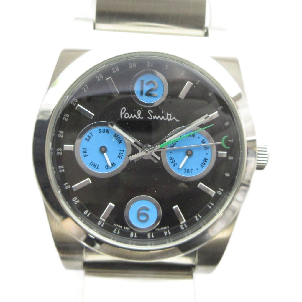 ポールスミス PAUL SMITH 6355-T010989 腕時計 ウォッチ クォーツ クロノグラフ 黒文字盤 シルバー色 ■GY18 /MQ