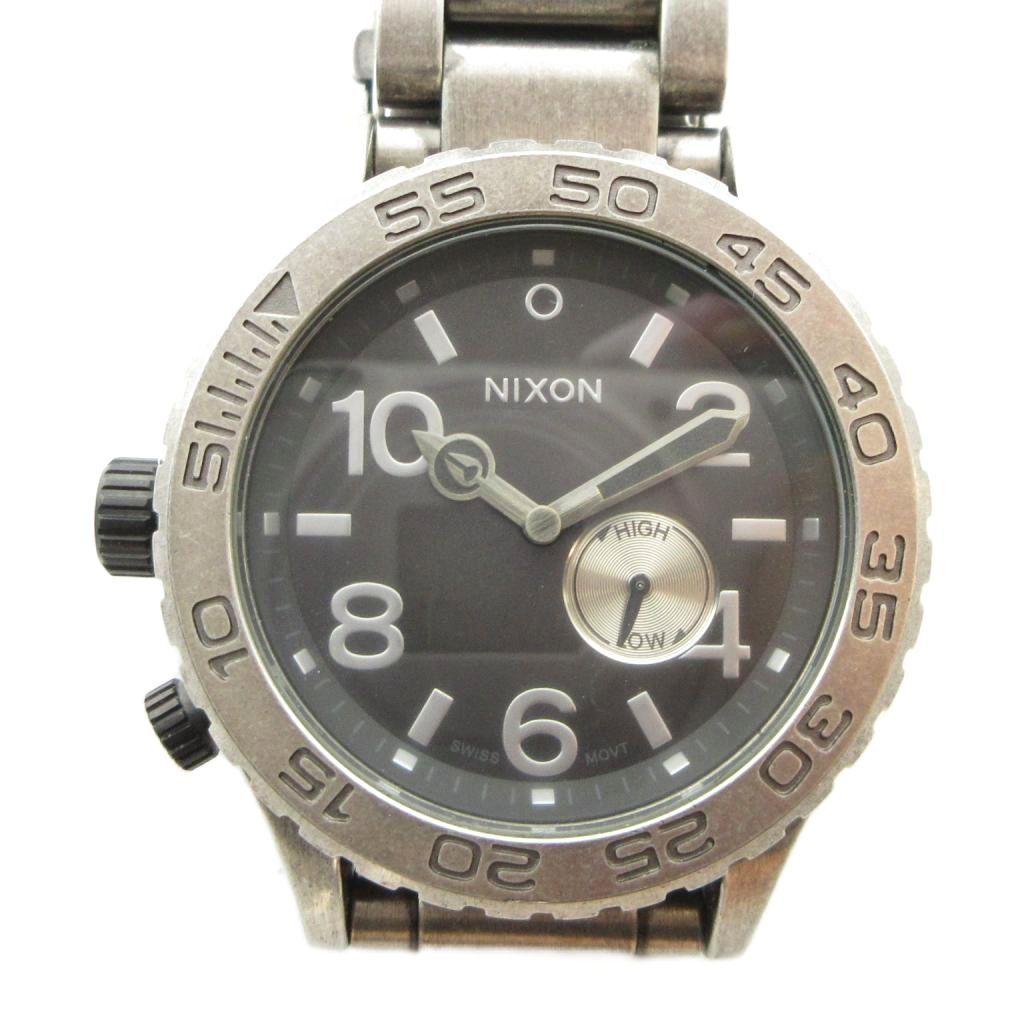 ニクソン NIXON THE51-30 腕時計 ウォッチ クォーツ 黒文字盤 ベゼル回転 シルバー色 ■GY18 /MQ
