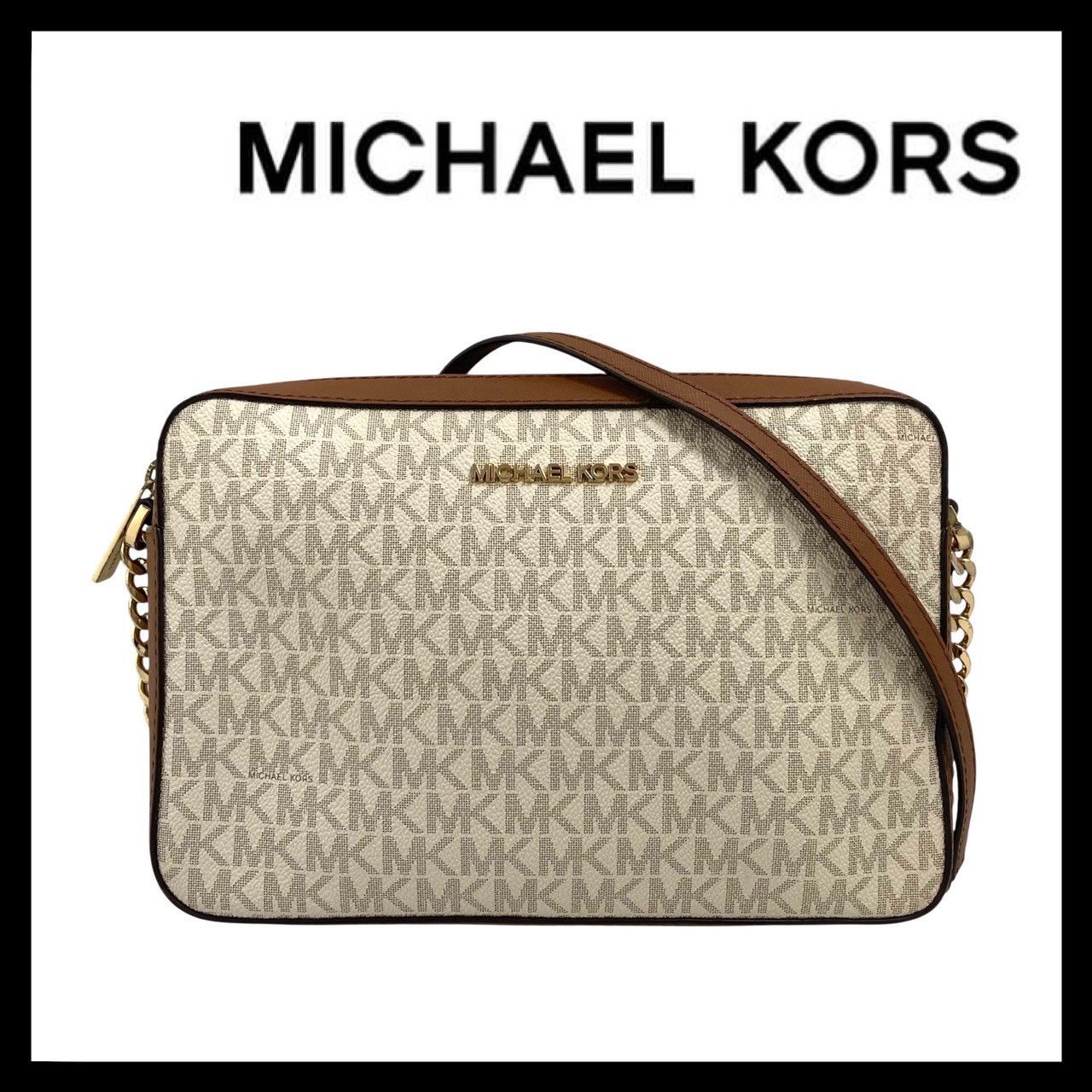 MICHAEL KORS】MKロゴ シグネチャー ショルダーバッグ ホワイト/白 
