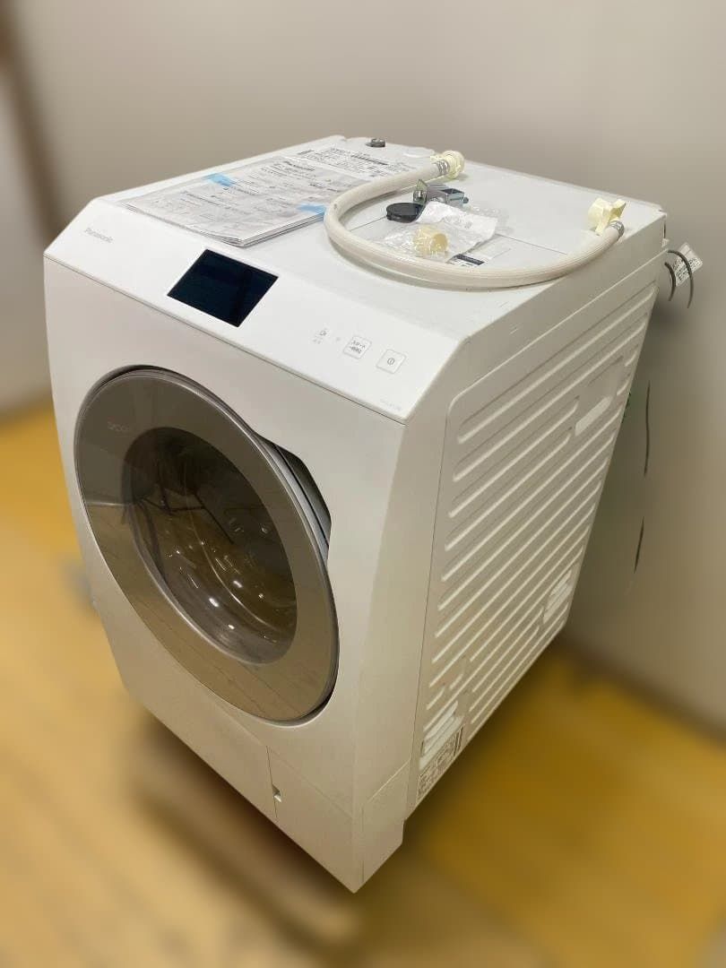 Panasonic パナソニック NA-LX129EL-W 超美品 2025年製 ドラム式洗濯乾燥機 洗濯12kg 乾燥6kg 左開き ヒートポンプ乾燥 液体洗剤・柔軟剤自動投入 温水スゴ落ち泡洗浄 ECONAVI 動作確認済み 113130-2-900