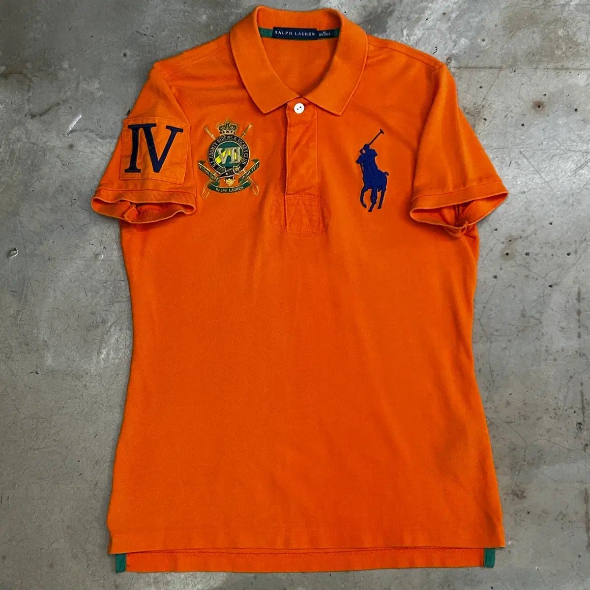 POLO RALPH LAUREN ビックポニー チーフキーフ オレンジ カラ 半袖T M