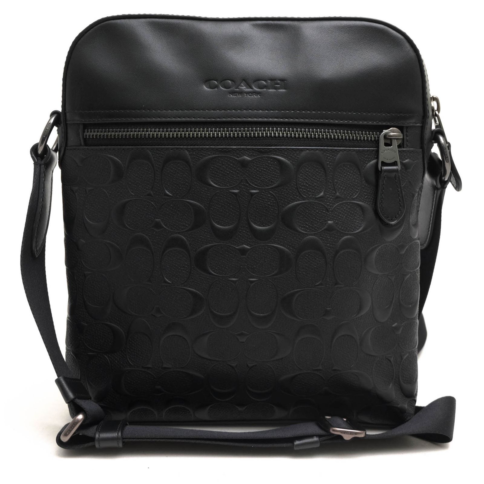 コーチ／COACH バッグ ショルダーバッグ 鞄 メンズ 男性 男性用 PVC レザー 革 ブラック 黒 4009 Houston Flight Bag In Signature Leather ヒューストン フライトバッグ シグネチャーレザー4009 クロ