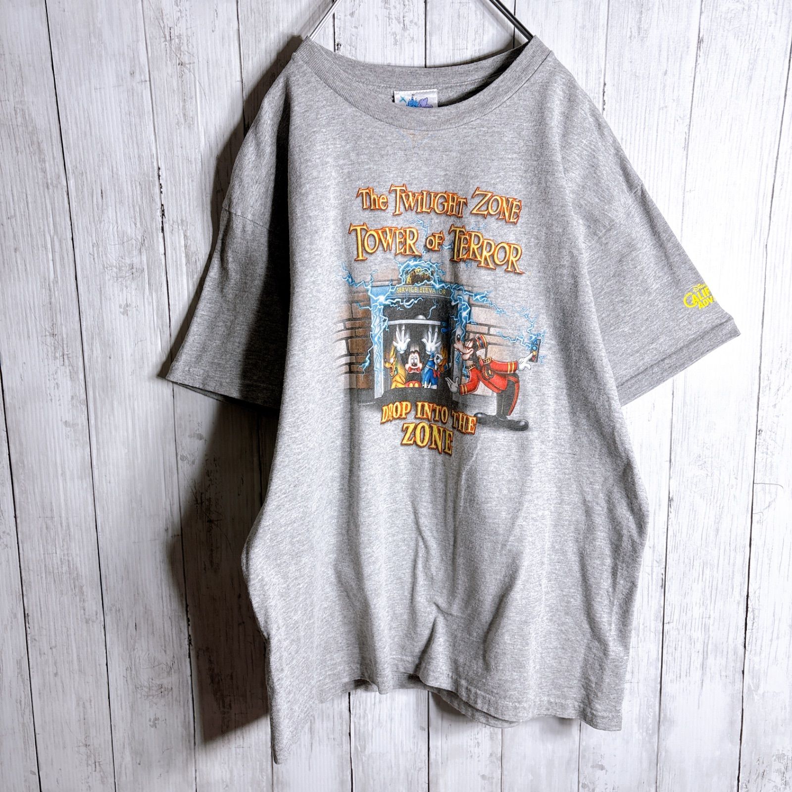希少 Disney vintage 90s タワーオブテラー ミッキー　Tシャツ 希少デザイン】90s~00s Vintage DISNEY T-SHIRT ディズニー グレー