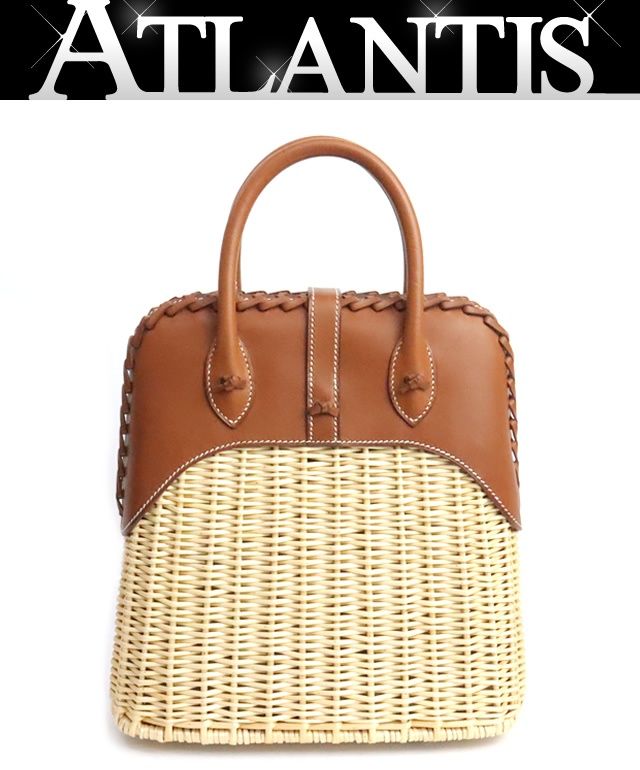 【広尾店】美品 エルメス HERMES ボリードピクニック ハンドバッグ フォーブ ヴォーバレニア×ラタン SV金具 A刻印(2017年) 【19558】 734,965円