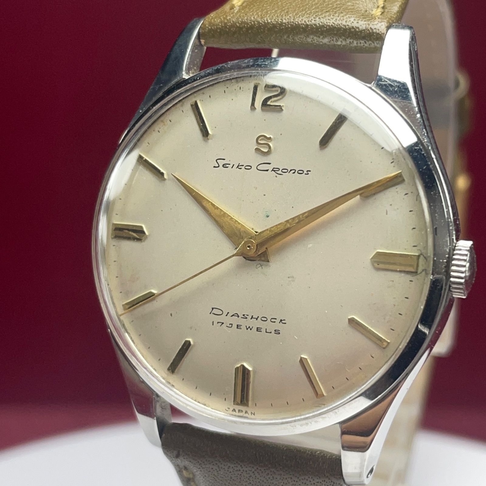 ☆OH済 風防新品交換済 SEIKO セイコー クロノス Sマーク 17石 手巻