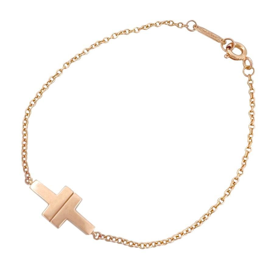 TIFFANY＆Co.　ティファニー　ブレス　T　TWO　シングル　チェーン　750　K18　PG　ピンクゴールド