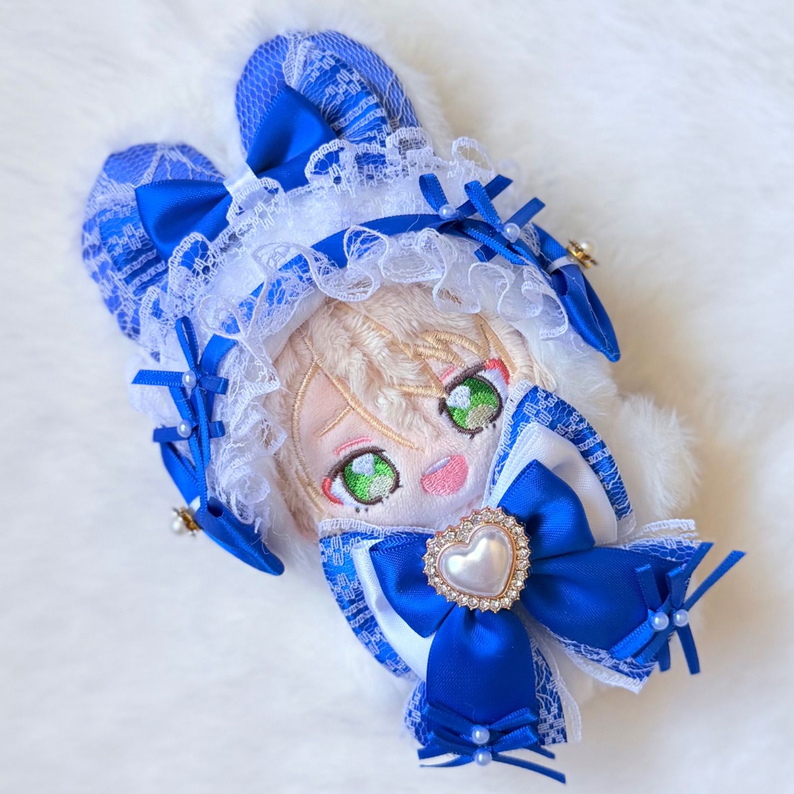 【超メルカリ市期間限定千円値下げ】無属性 ぬい服 30cm ブラウニードレス 青 10cm～12cm用 ぬい服 ハンドメイド いつぬい 青 うさみみ - メルカリ