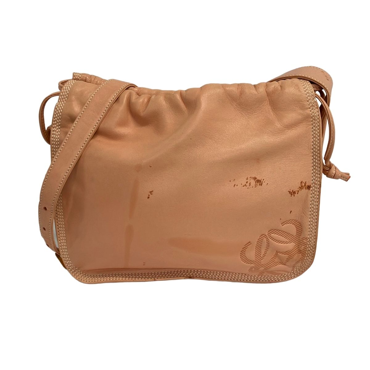 LOEWE(ロエベ) ショルダーバッグ - ピンクベージュ 巾着型 レザー
