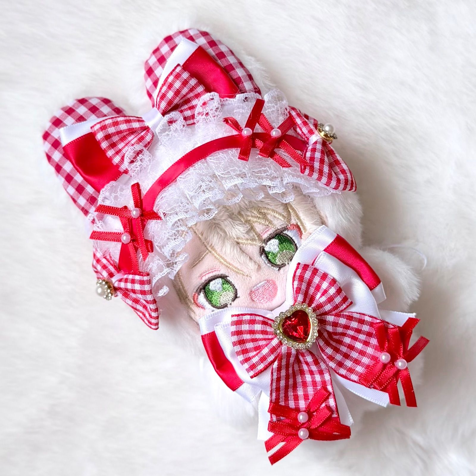 【超メルカリ市期間限定千円値下げ】無属性 ぬい服 30cm ブラウニードレス 赤 10cm～12cm用 ぬい服 ハンドメイド いつぬい 赤 うさみみ - メルカリ