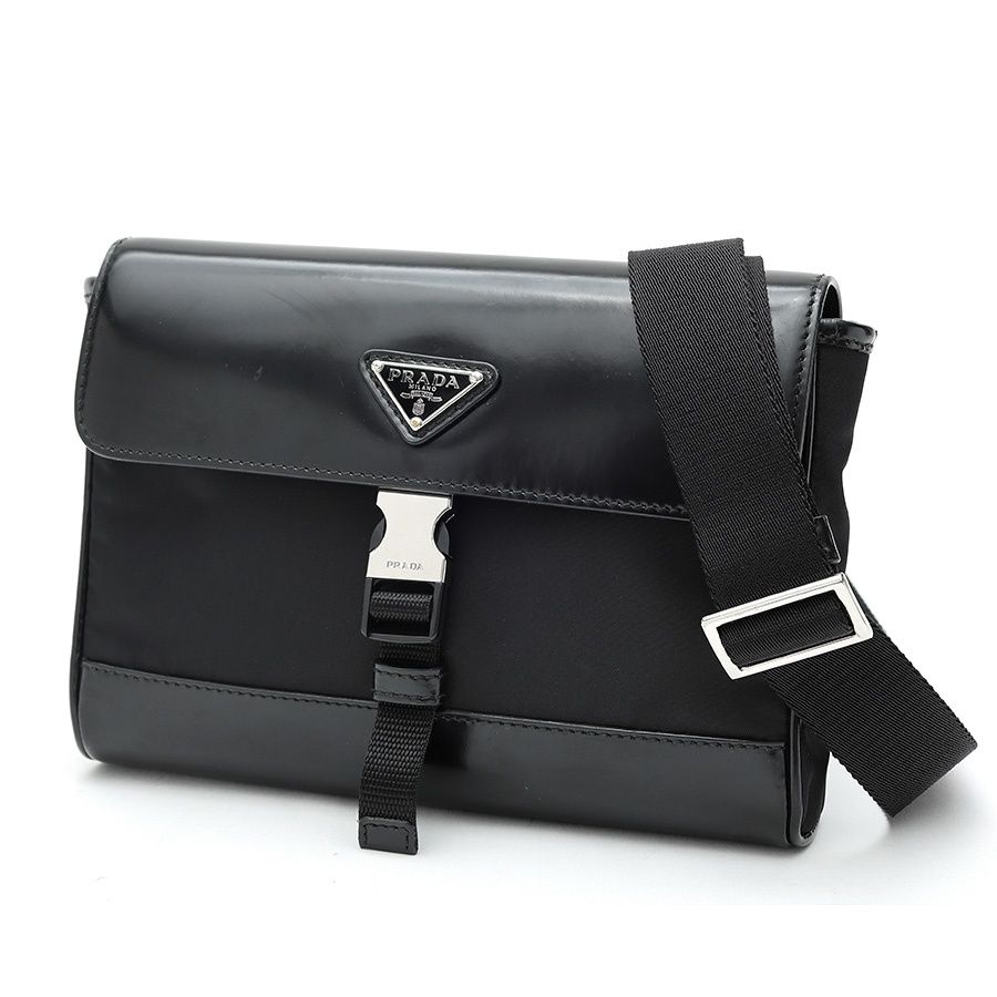 プラダ / PRADA　Re-Nylon ショルダーバッグ　2VD044　ナイロン/レザー　ブラック 【中古】