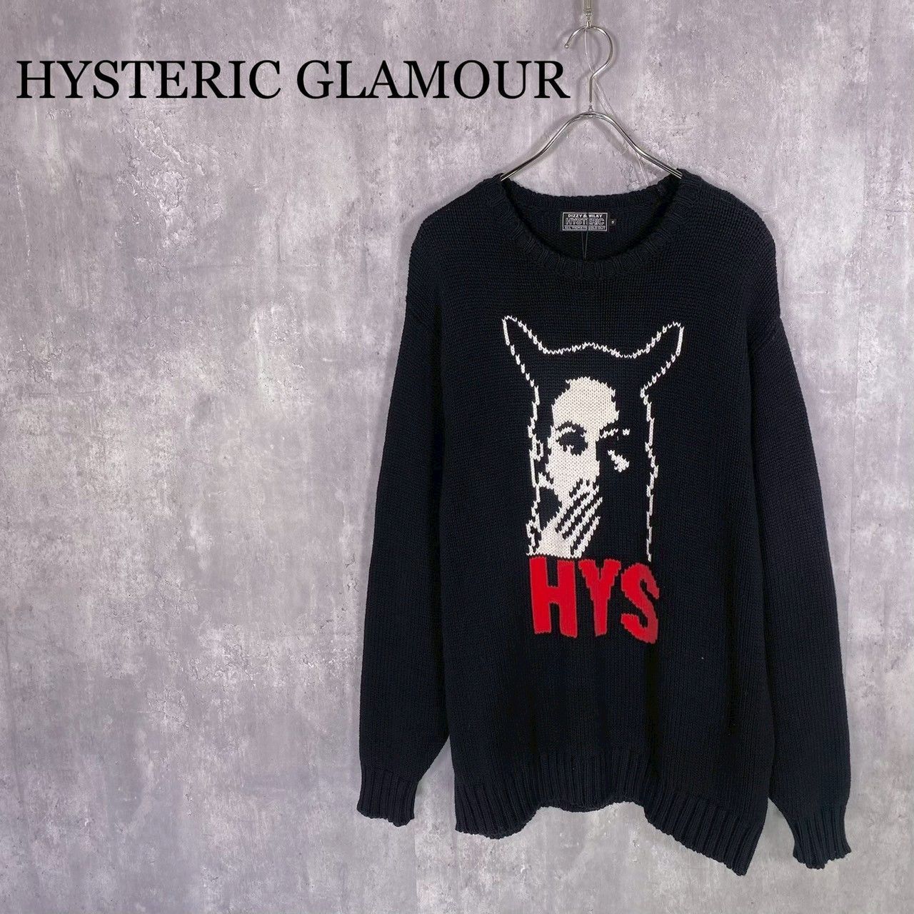 『HYSTERIC GLAMOUR』ヒステリックグラマー (M) スピークノーエビル編み込みセーター ニット メンズ 22,126円