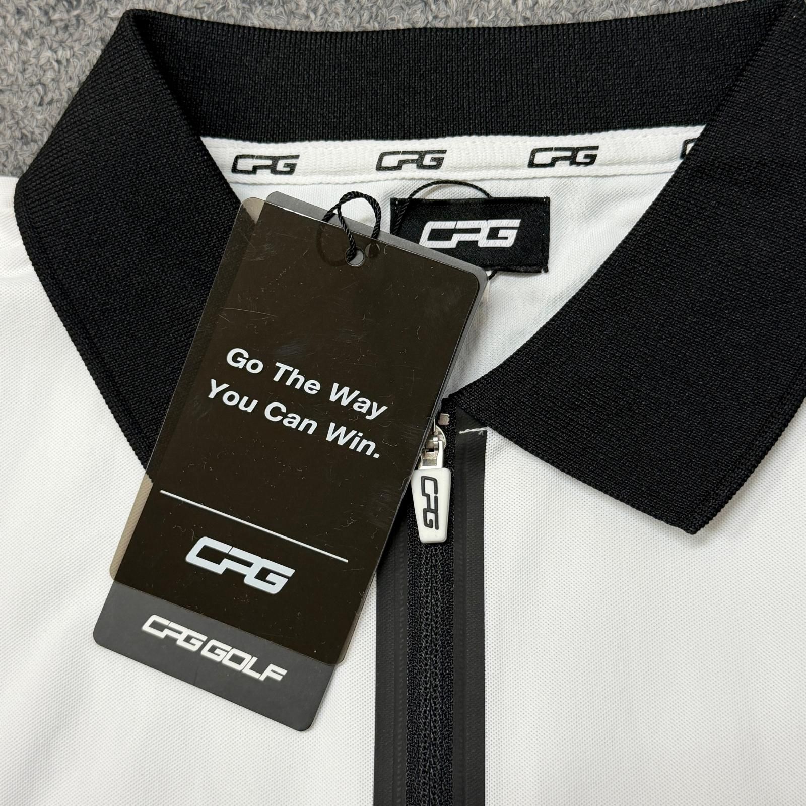 参考上代24200円 CPG GOLF ハーフジップポロシャツ 半袖 カットソー