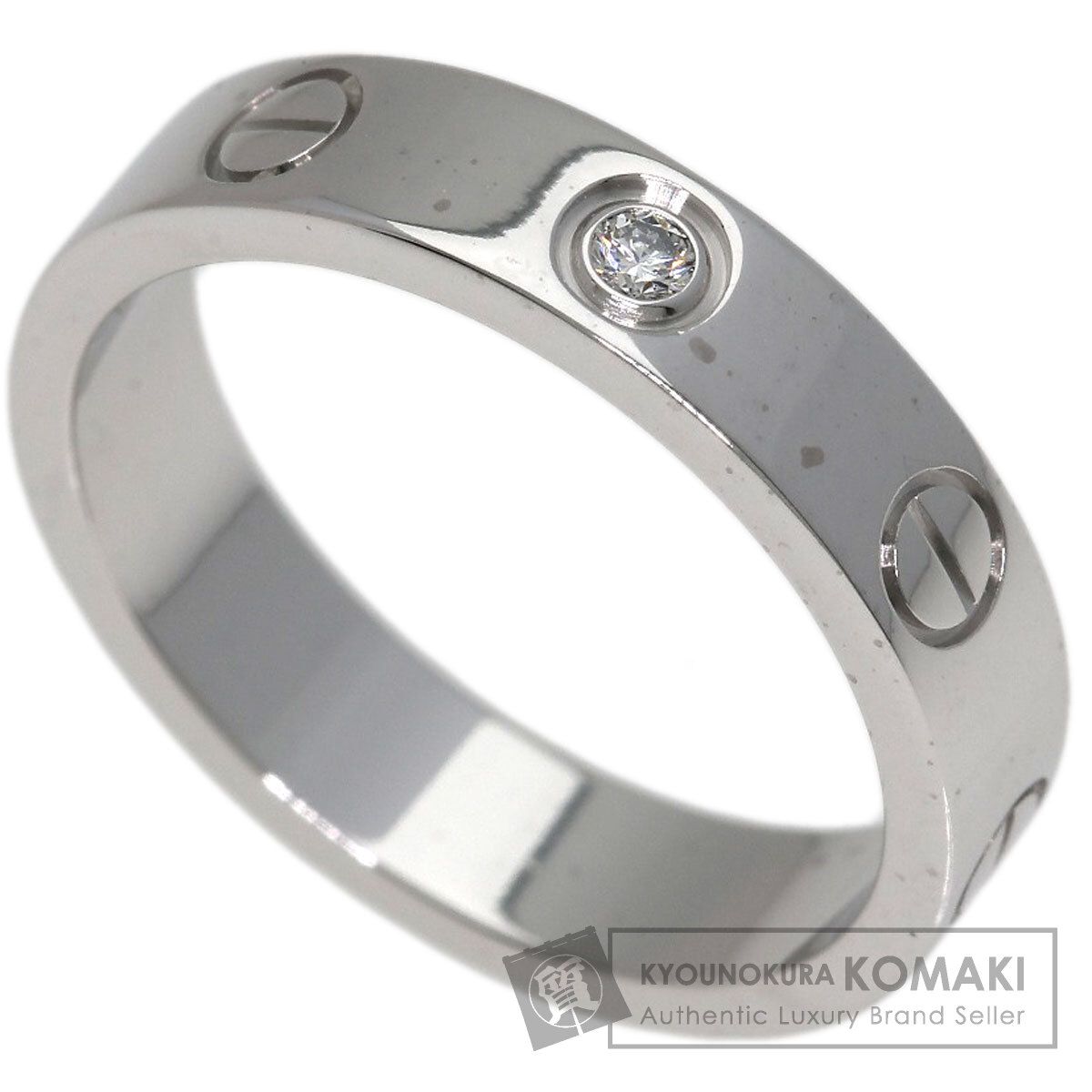 CARTIER カルティエ ミニ ラブリング 1P ダイヤモンド #49 リング・指輪 K18WG レディース [中古]