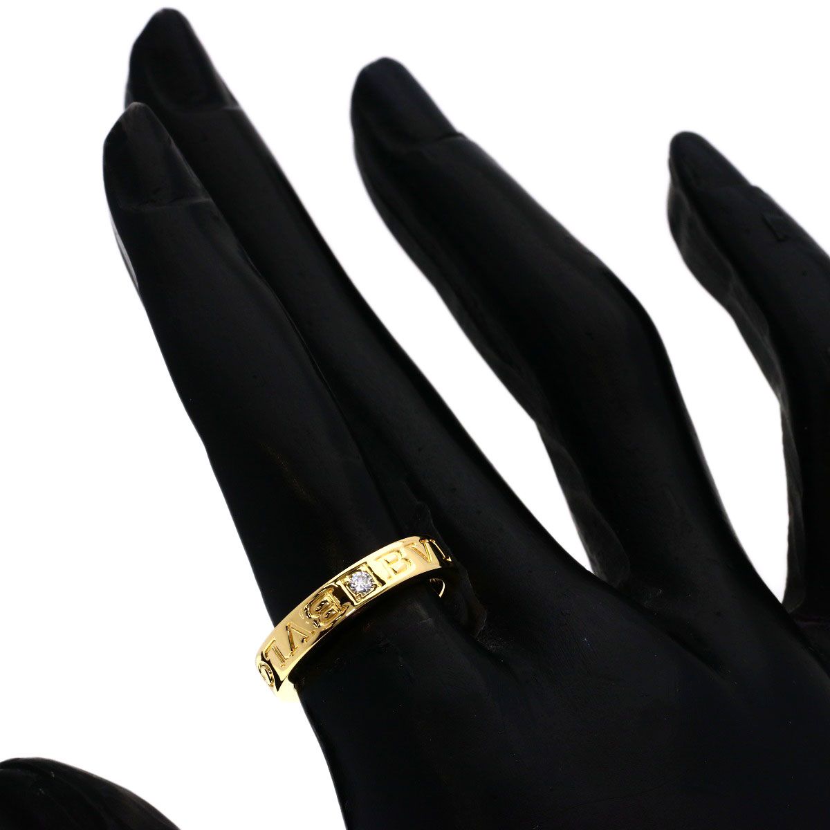 BVLGARI ブルガリ ダブルロゴ 1P ダイヤモンド リング・指輪 K18YG