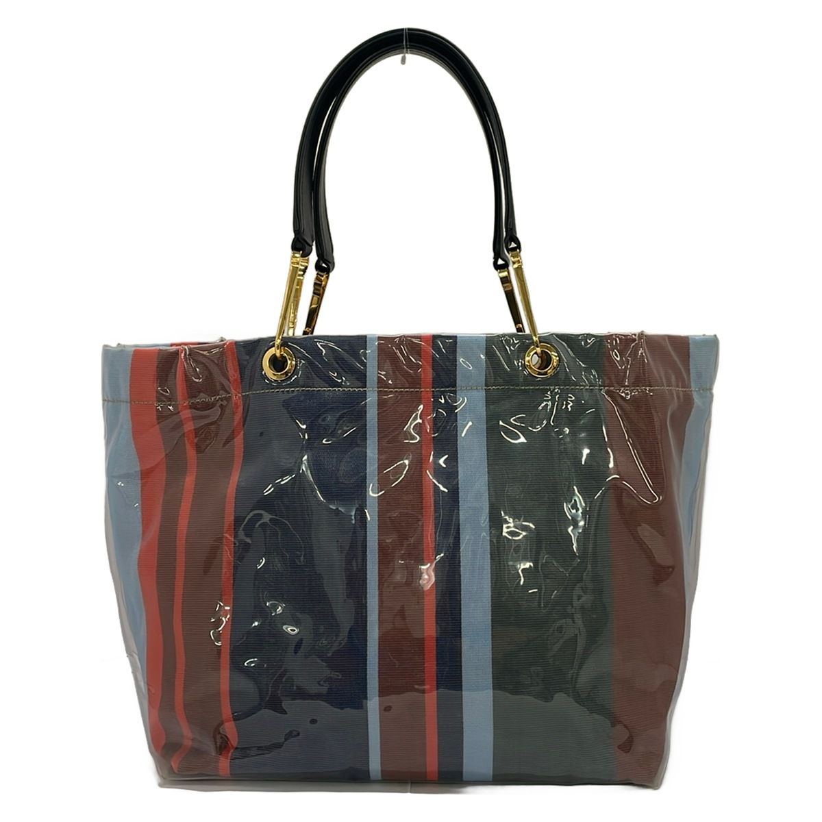 MARNI マルニ トートバッグ ビニールバッグ ストライプ マルチカラー