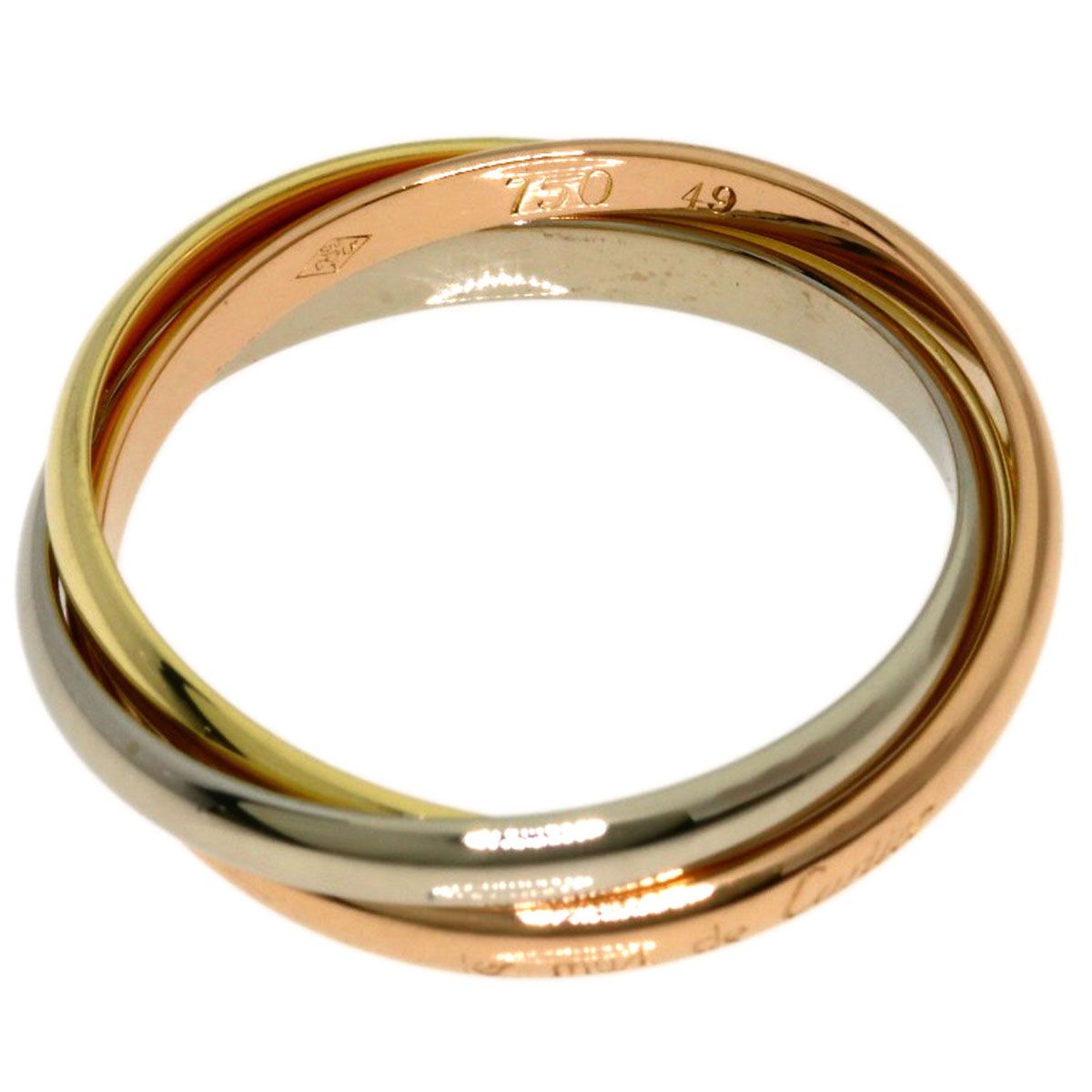 CARTIER カルティエ トリニティ SM #49 リング・指輪 K18YG K18WG