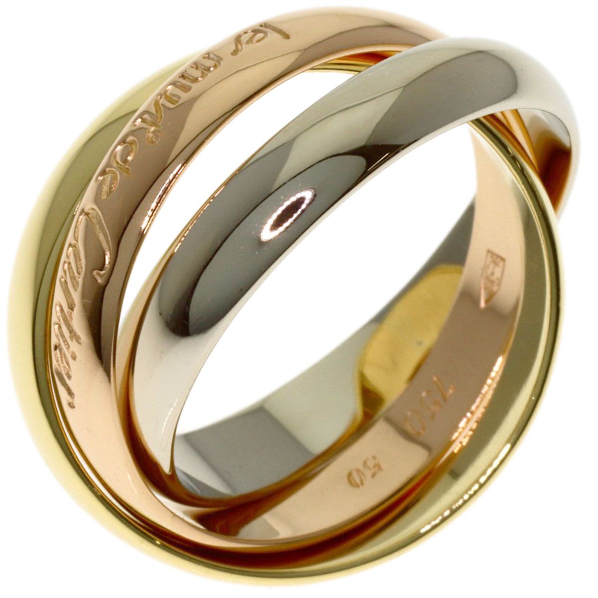 CARTIER カルティエ トリニティ #50 リング・指輪 K18YG K18PG K18WG
